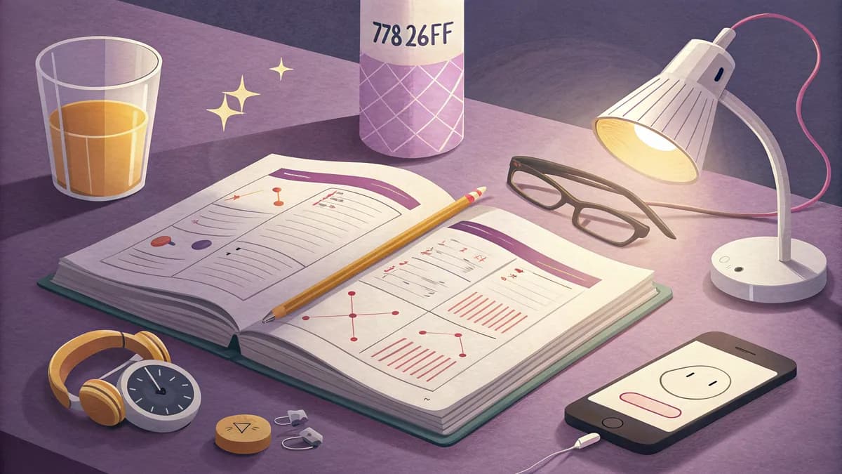 Cahier d'entraînement au brevet 2026 ouvert sur un bureau d'étudiant avec stopwatch